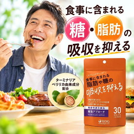糖質 脂質 サプリ ターミナリアベリリカ 機能性表示食品 食後血糖値 食後中性脂肪 糖や脂肪の吸収を抑える 食事対策 糖脂アプローチ 30日分 国内製造