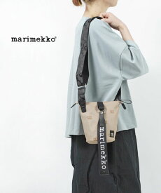 【20%OFF】マリメッコ ショルダーバッグ marimekko ブラック ブラウン キャンバス バケット型 ロゴ ショルダーバッグ ESSENTIAL BUCKET M-LOGO・52239291679-0062301(レディース)(クーポン対象外)