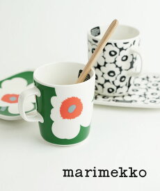 【ポイント2倍】【2024年春夏新作】マリメッコ marimekko マグカップ コーヒーカップ 食器 250ml 60周年 ウニッコ 花柄 グリーン×オレンジ キッチン ギフト プレゼント 北欧 人気 かわいい おしゃれ・52249473088-0062401(レディース)(1F-W)