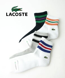 【6/11 1:59までポイント10倍】【2024年春夏新作】ラコステ LACOSTE ショートソックス アメリブショート ソックス 靴下 レディース メンズ ユニセックス ボーダー ミドル丈 ワンポイント ワニ スポーツ・RA421J-0242401(メール便可能商品)[M便 3/5](メンズ)(レディース)