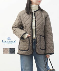 【11/15限定10%クーポン&ポイント10倍】【2025年秋冬新作】ラベンハム LAVENHAM キルティング ジャケット キルティングジャケット コート 軽量 暖かい ショート丈 ノーカラー・LV6186-3872502(レディース)