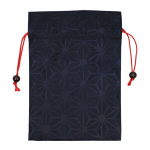 御朱印帳袋「麻の葉/ブラック」 御朱印帳 巾着 麻の葉 2冊 マチなし 丸全