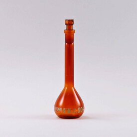 ISOLAB メスフラスコ 茶 50ml