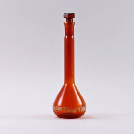 ISOLAB メスフラスコ 茶 100ml