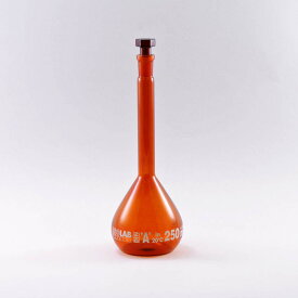 ISOLAB メスフラスコ 茶 250ml