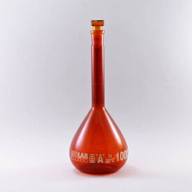 ISOLAB メスフラスコ 茶 1000ml