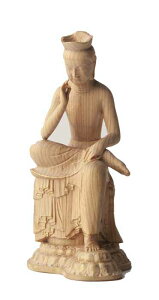 精緻な柘植彫刻「弥勒菩薩像」の置物