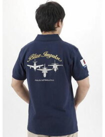 航空自衛隊の正式エンブレム　ブルーインパルスポロシャツ！航空自衛隊の正式エンブレムのポロシャツ！胸元に「ブルーインパルス 正式ロゴ」！