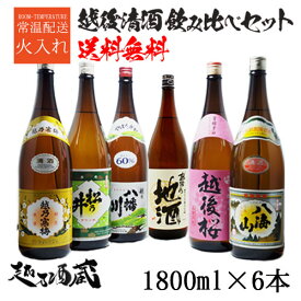 越後清酒飲み比べセット 1800ml×6本【本州は送料無料】新潟県 日本酒 飲み比べ 贈答 晩酌酒 八海山 越乃寒梅 松乃井 越乃八幡川 越後の地酒 越後桜 一升瓶 6本組 1800m お酒 酒 誕生日 プレゼント 父の日 お祝い 内祝い 男性 人気 お中元 家飲み 宅飲み 送料無料