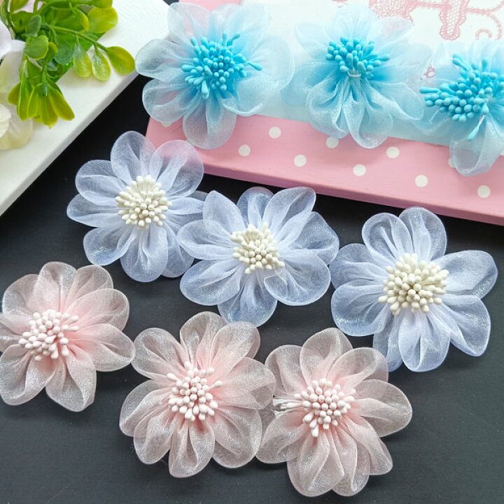 楽天市場】☆送料無料☆フラワーモチーフ5個セット 直径約5cm 