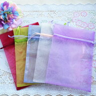 オーガンジー巾着袋★送料無料★9色13x18cm20枚★ ラッピング包装用品 ラッピング袋 巾着ポーチ オーガン…