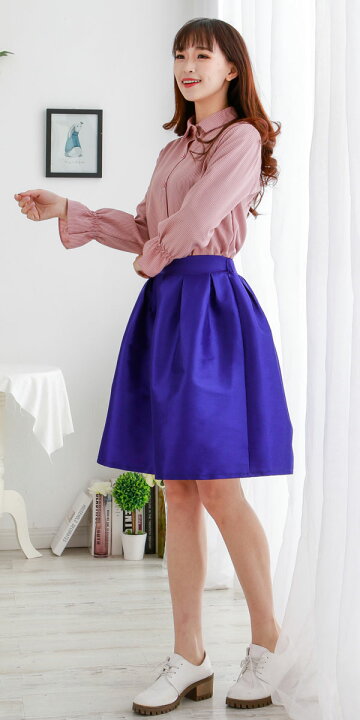 楽天市場】スカート☆送料無料☆6色無地フレアスカート タフタ光沢  