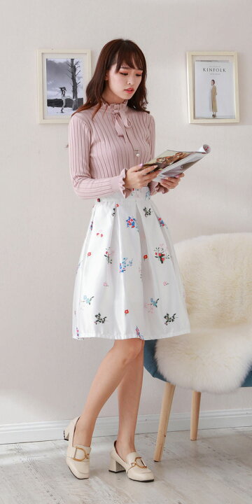 ヴァレンティノ 20AW スカート Aライン ひざ丈 フローラル 花柄 36  