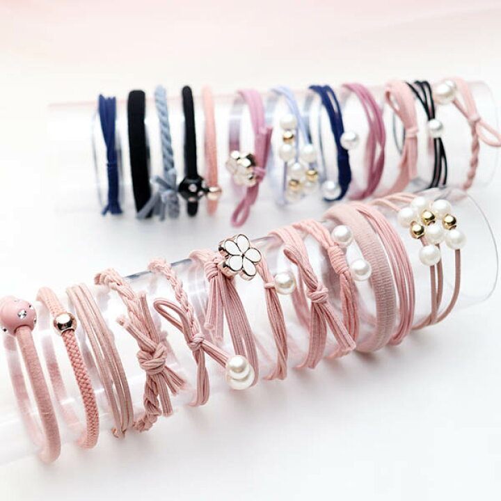 楽天市場 3点以上1点390円 税別 限定送料無料 6色ヘアゴム12点セット ヘアアクセサリー 髪飾り 12点セット ヘアアクセサリーセット ヘアゴム プレゼント かわいい 大人っぽい パール 女性 大人 リングゴム 女の子 子供 キッズ 伸縮ゴム ヘア飾り Kosin