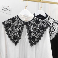 ★在庫限定送料無料★付け襟 レース襟 肩掛け つけ衿 付け外し 刺繍 クロシェ編み 透け感 重ね着風 こな…