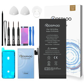 KOSPAOO for iPhone 12/12 Pro バッテリー 互換 大容量 3300mAh 17.2%増量 3.83V 交換修理用 A2479電池 リチウムバッテリー PSE認証 電池交換動画付き 日本語説明書 高温・低温耐性 600～800サイクル寿命 iPhone 12 battery iPhone 12 Pro battery