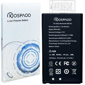 KOSPAOO ?for New �j���e���h�[3DS XL �o�b�e���[�݊� ��e��2100mAh ����350mAh ����20% 3.7V SPR-003�d�r PSE�F�� �Ή�New Nintendo 3DS XL/Nintendo 3DS XL/�j���e���h�[3DS LL/SPR-001/RED-001���@�� �����C���p �K�pNintendo 