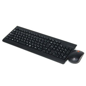 Lenovo レノボKBRFBU71日本語キーボード+MORFKHOマウス セット ワイヤレスキーボード 超薄型 チョコレートキー 2.4G 家庭用 オフィス用 デスクトップ ノートPC対応 （ブラック）｜2.4GHz USB接続/Windows 7・8・10対応｜Lenovo 510/ThinkPad 4X30M34598 同型モデル