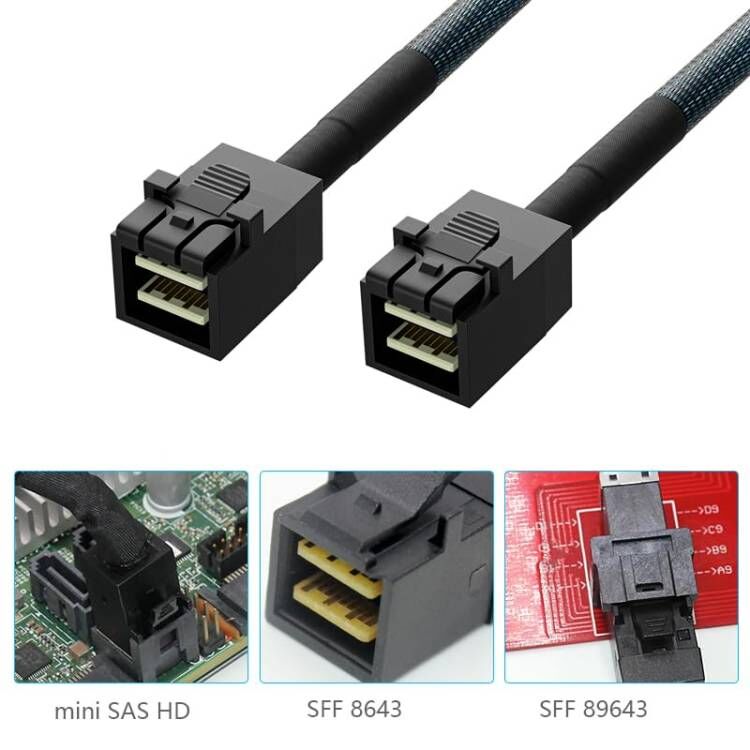 thumbnail image 2 of Mini SAS HD SFF-8643 To Mini SAS SFF-8087 Cable – 1 Meter, Internal Server RAID 2 of 4