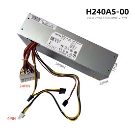 純正新品 Dell Optiplex 3010 7010 9010 390 790 960 990 SFF デスクトップ用 PC 240W TFX 24PIN 電源ユニットH240AS-00, AC240AS-00, L240AS-00, AC240ES-00, H240AS-00, H240ES-00, D240ES-00, DPS-240WB PCケース用電源 3WN11 709MT 592JG 66VFV CCCVC RV1C4 J50TW 2TXYM