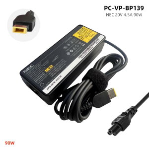 新品 純正 NEC 20V 4.5A ACアダプター 90W 充電器PC-VP-WP138 PC-VP-BP139 ADP-90XD E A13-090P4A PC電源 PSE規格 For NEC LENOVO Laptop 対応用 電源コード付き ADP005 角型