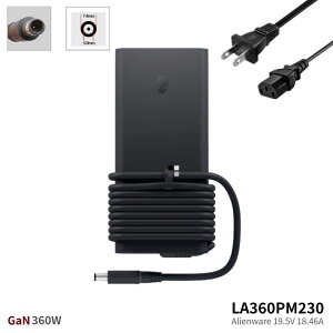 yz360W GaN ^ m[gPC p ACA_v^[ 19.5V 18.46A 7.4mm st / Alienware G15 G16 Inspiron X16 M18 Ή LA360PM230 DA360PM230 HA360PM230