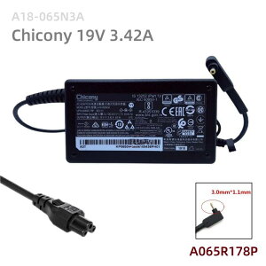 Vi Chicony A18-065N3A 19V 3.42A Ή ȂǗp A065R178P ACA_v^[ 65W ی^3.0*1.0mm RlN^ [d p\Rd PCd dP[ut For ACER Aspire S5 R5 S7 R7 P3 W700 W700P A315-22G/A315-55G/A315-55KG 
