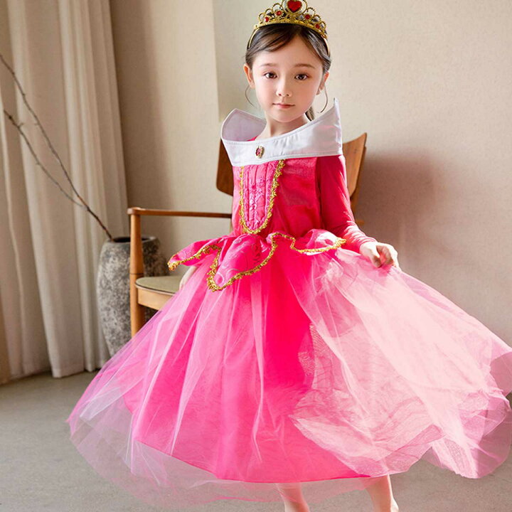 楽天市場】オーロラ姫 ドレス キッズ 子供 コスプレ 可愛い 眠れる森の  
