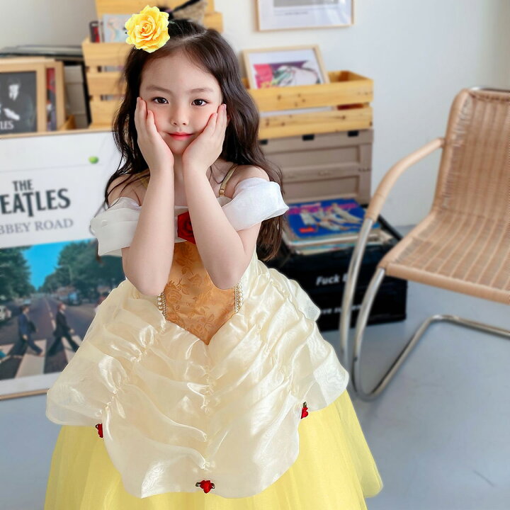 楽天市場】【在庫処分セール】ベル ドレス 子供 美女と野獣 プリンセス  