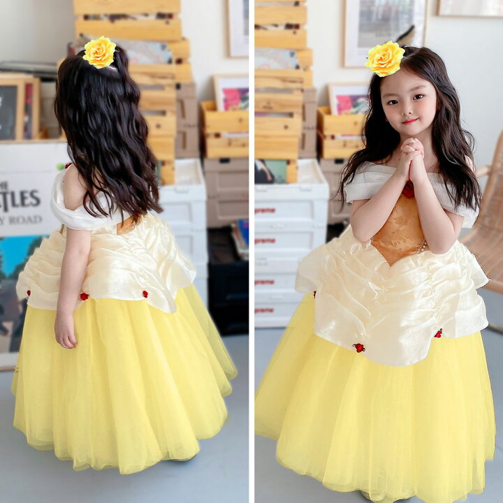 楽天市場】【在庫処分セール】ベル ドレス 子供 美女と野獣 プリンセス  