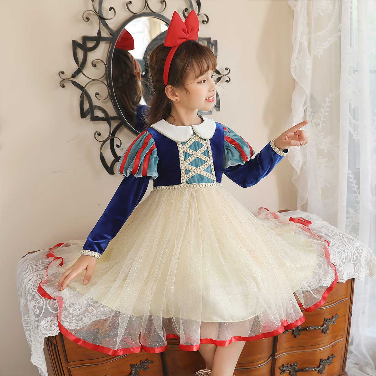 楽天市場】【高品質☆カチューシャ付き】白雪姫 ドレス 子供用