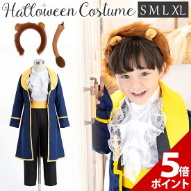 【マラソン限定★P+5倍！】【10%OFFクーポン配布中】【カチューシャ・尻尾付き】美女と野獣 野獣 王子 衣装 プリンス 男の子 コスプレ 子供 アダム王子 王様 ナイト 王子様 ビースト なりきり コスチューム キッズ ハロウィン ウィッグ 尻尾セット Dハロ