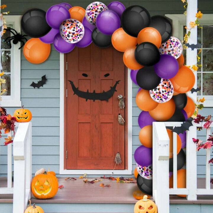 楽天市場 大感謝祭限定 最大1 000円オフクーポン 138pcセット ハロウィン 飾り 風船 パーティー 飾り付け バルーン 天井 玄関 屋外 装飾 コウモリ いいひ 楽天市場店