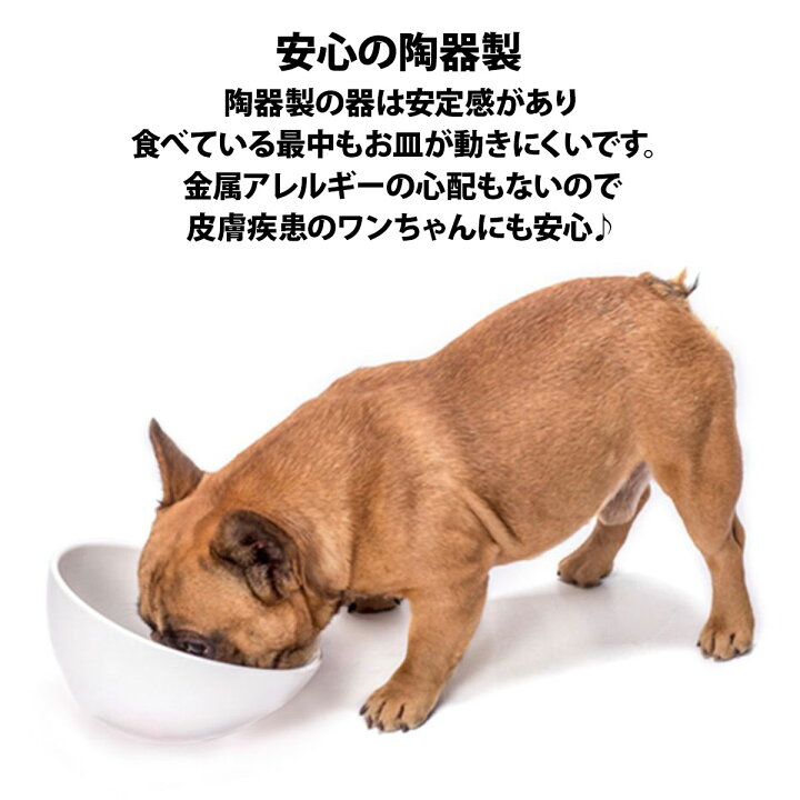 楽天市場 楽天1位 獲得 フレンチブルドッグ専用 犬 食器 陶器 犬用 犬用品 食事 皿 いぬ ブルドッグ パグ フレブル 専用 フードボウル 猫 小型犬 中型犬 ペット 餌入れ おしゃれ ペット用 水入れ 餌入れ エサ入れ 食べやすい 全国送料無料 あす楽即納 いい
