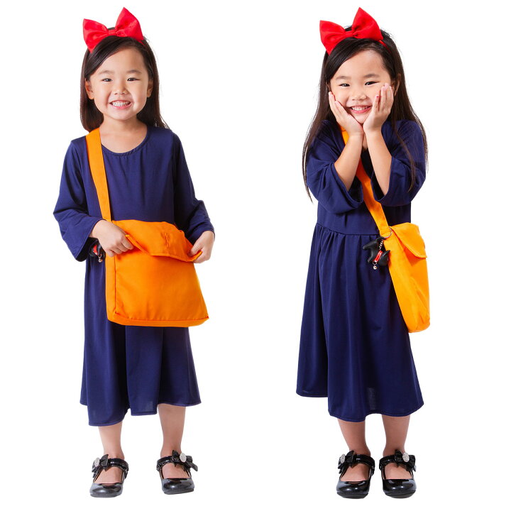 楽天市場 2 25限定 最大1 000円オフクーポン 4点セット 魔女 キキ コスプレ 子供 ハロウィン 魔女 コスチューム 女の子 魔法使い 衣装 ワンピース 仮装 コス バッグ ジジ キーホルダーセット いいひ 楽天市場店