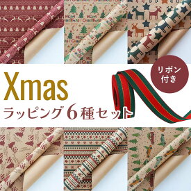 【充実セット】クリスマス ラッピング 包装紙 セット christmas ラッピングペーパー ギフト 梱包 紙 Xmas プレゼント クラフト紙 くりすます 贈り物