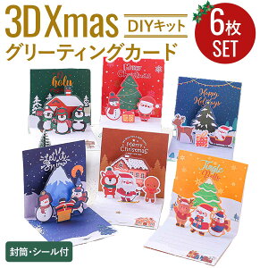 【6種セット】クリスマス カード セット メッセージカード グリーディングカード クリスマスカード christmas ギフト ギフトカード 大量 Xmas ラッピング かわいい