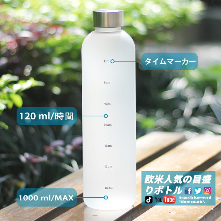 Onlymeier タイムマーカー付きウォーターボトル 2リットル 水筒 メモリ付き 大容量 ロール付き 携帯便利 2l スポーツウォーターボトル かわいい スリム おしゃれ スポーツ ジム 旅行 アウトドア 漏れ防止 耐久性 飲む時間付き アウトドア用ウォーターボトル 祝日 Xs屋外