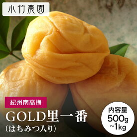 ＼9日20時よりP10倍／ 期間限定【GOLD】【大容量】 【ギフト】 紀州南高梅 梅干し はちみつ梅 500g 塩分約8％ 里一番（はちみつ入） 和歌山県産 国産 梅干 うめぼし 梅 はちみつ 贈答 プレゼント 送料無料 塩分補給