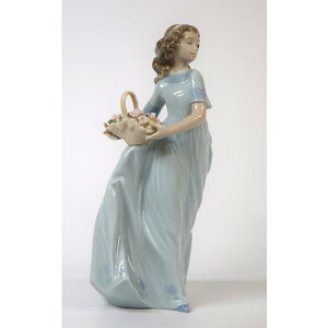 リヤドロ LLADRO「春のお庭に帰って」磁器フィギュア・底部に窯印 スペイン 磁器人形 状態良好 小竹美術 真作保証