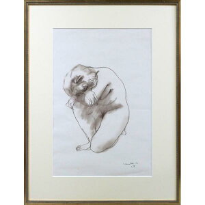 古沢 岩美「裸婦」水彩画・8号 日本のシュルレアリスムの開拓者 肉体のエロティシズムを鮮烈に描き続ける鬼才 小竹美術 真作保証