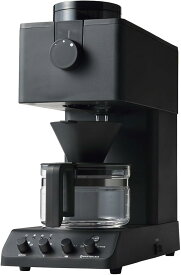 【送料無料】ツインバード コーヒーメーカー おしゃれ コーヒーマシン 全自動 コーヒーマシーン ミル付き 豆から 3杯用 臼式 蒸らし 湯温調節 燕三条 ブラック 黒 CM-D457B