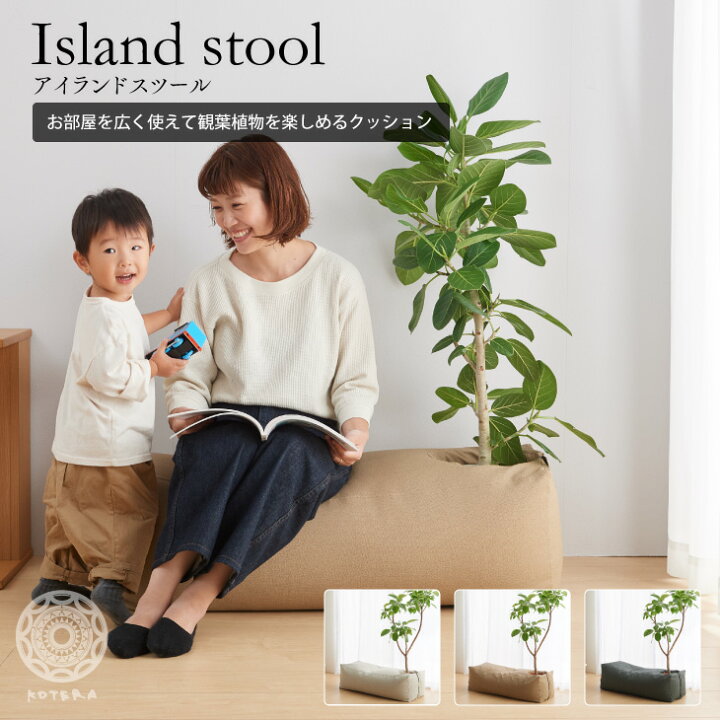 楽天市場 ビーズクッション 大きい ビーズ ビーズ補充可能 おしゃれ 観葉植物 アイランドスツール スツール 8号用 国産合皮レザー おしゃれ インテリア 汚れ 犬 ネコ 安心 カバー 日本製 プレゼント ギフト コテラ こてら Koteraグリーンとインテリアのお店