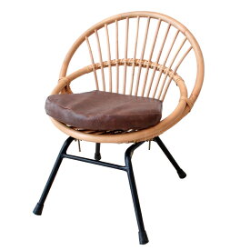 Rattan Mini Chair(steel) 子ども用 キッズ ラタンチェア スチール 金属 クッション付 籐 椅子 ラタン 一人用 らたん プレゼント 贈物 アジアン 籐家具 インテリア アジアン家具 リゾート 書斎 誕生日 おしゃれ アンティーク風 ちいくのいちば いちばかぐ