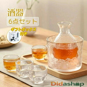 酒器セット 6点 冷酒器 耐熱ガラス製 徳利 杯 おちょこ 冷酒グラス 日本酒 熱燗 冷酒 6点セット ガラス 酒器セット 耐熱 熱燗 冷酒グラス 保温 徳利 杯 おちょこ 日本酒 6点セット 耐熱 熱燗 冷