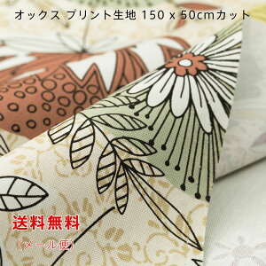 オックス生地 Pavitt グリーン グレー ピンク ベージュ 150cm幅x50cm お試し 大柄 プリント ワイド幅 コットン 綿 くすみカラー 切り売り 送料無料