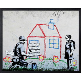 アートフレーム　バンクシー Banksy Red Playhouse インテリアアート 絵画 ポスター おしゃれ　モノトーン　壁掛け　プレイハウス