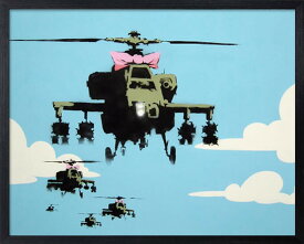 アートフレーム　バンクシー Banksy Helicopters インテリアアート 絵画 ポスター おしゃれ　モノトーン　壁掛け　ヘリコプター