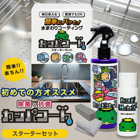 【新発売】 初回セット カッパクレンザー50ml + カッパコート 300ml セット シンク 撥水コーティングスプレー 撥水コーティング剤 水回りコーティング 撥水コーティング 水回り 撥水コート 除菌 抗菌 水垢 キッチン シンク 洗面台