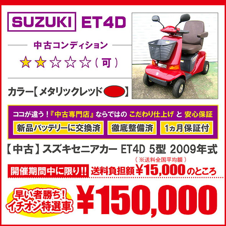 楽天市場】【送料無料】【1ヵ月保証付】中古 スズキセニアカー ET4D6 6 
